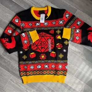 Dungeons And Dragons Ugly Christmas Sweater Mens Small- Gamestop Xmas NEW